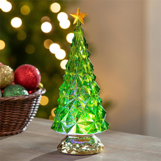 Water Lantern Christmas Tree LED Color Changing Shades of Green