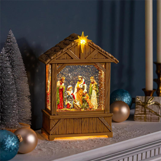 Water Lantern Nativity LED Manger Scene