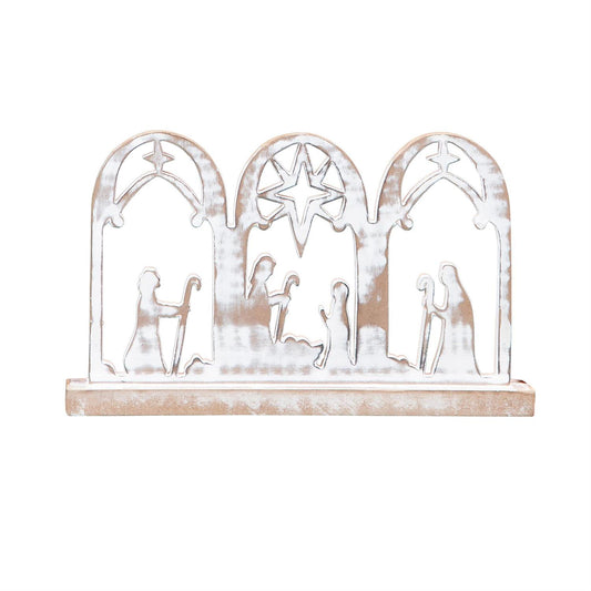 Nativity Scene Table Decor Wood 12"