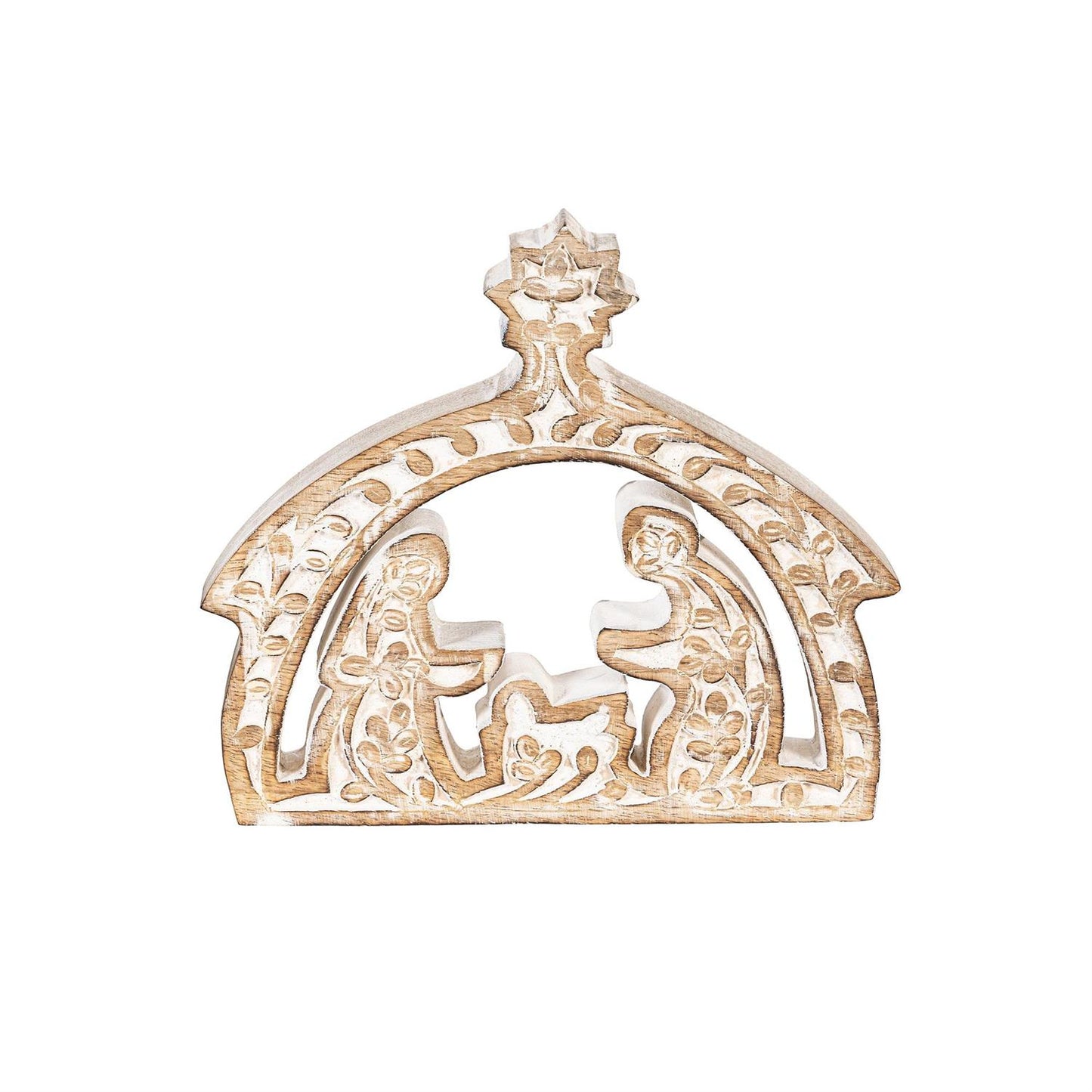 Nativity Table Decor Embossed Wood