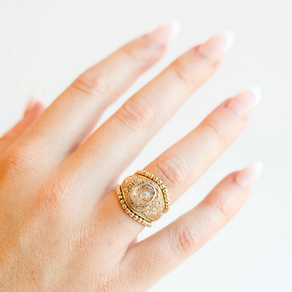 Lexi Ring Beaded Band Gold