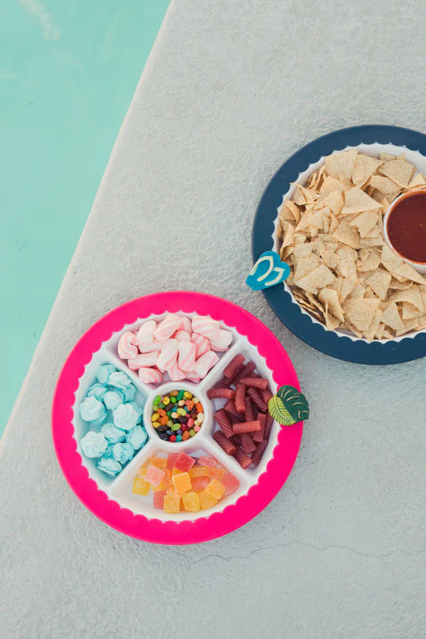 DISH DIVIDED PINSTRIPES 14.5"DIA