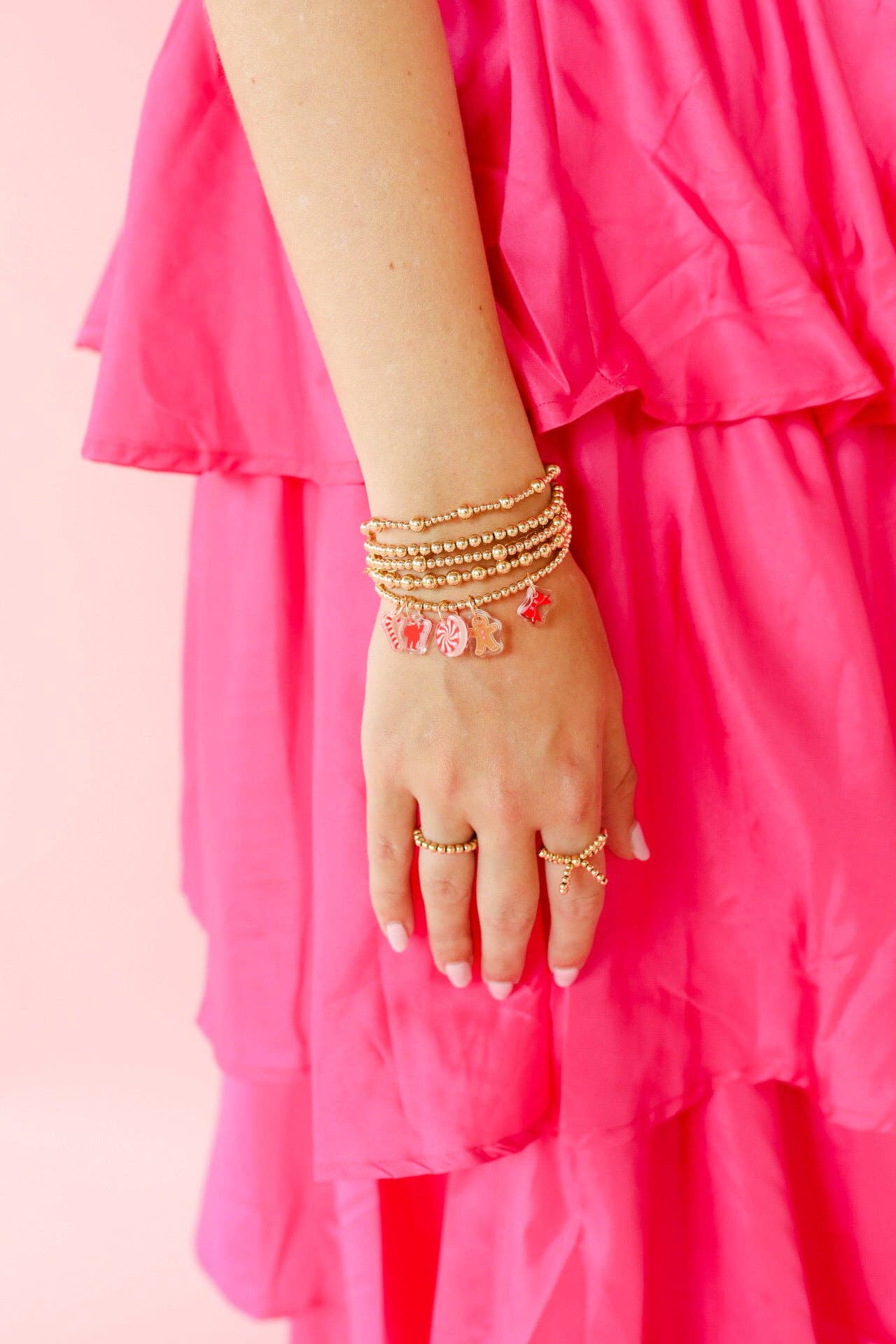 Charm Red Holiday Bow Bracelet