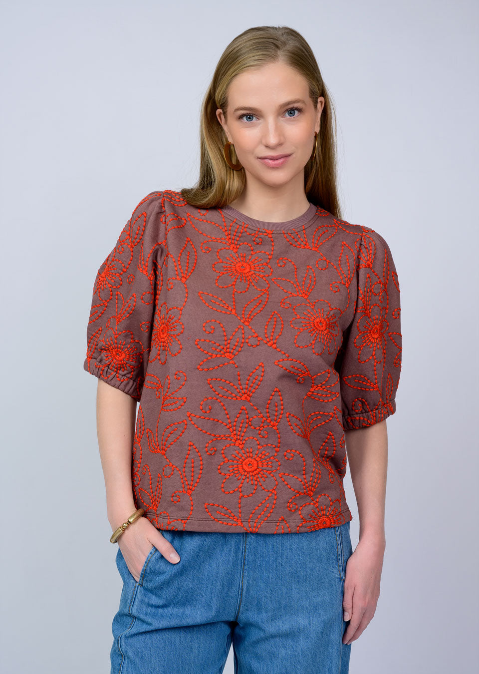 IJ TOP FLORAL VINES KNIT (2 Colors)