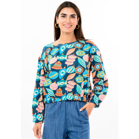 Ivy Jane TOP RETRO CHRISTMAS SWEATSHIRT NAVY