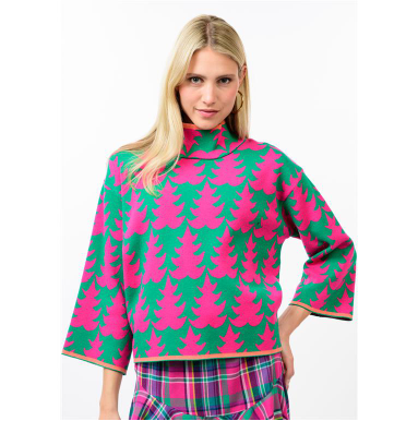 Ivy Jane TOP TREE SWEATER EVERGREEN