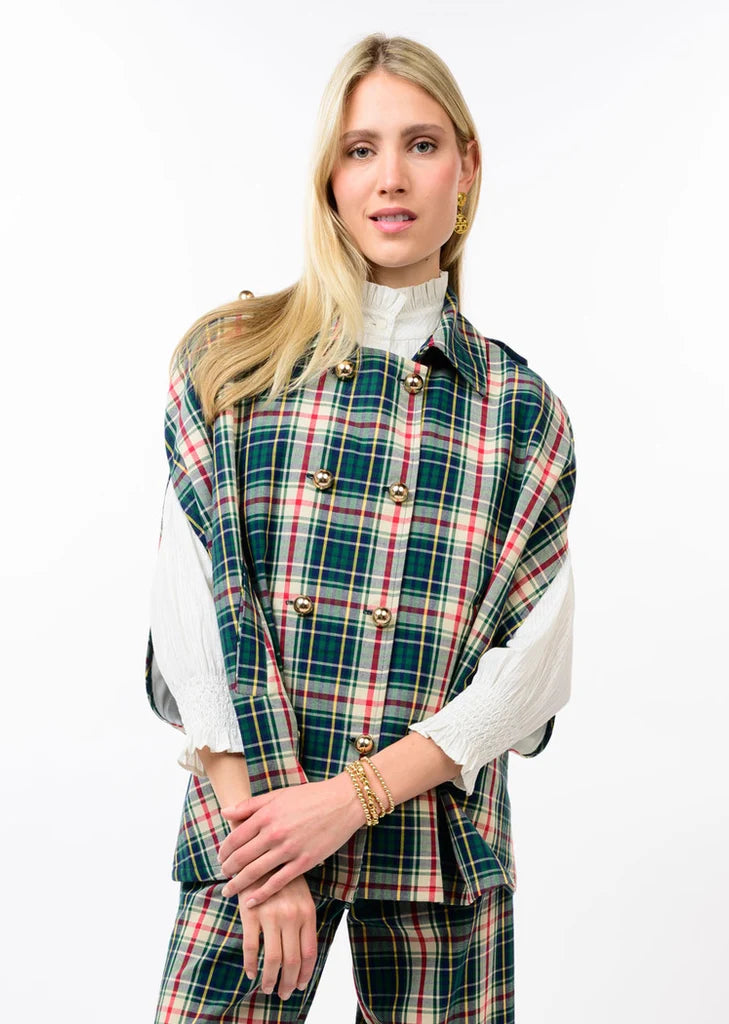 Ivy Jane CAPE PLAID DOUBLE BREASTED