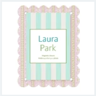 Picture Frame Rosemary Stripe Pink Scalloped