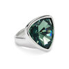 silver ring with green stone