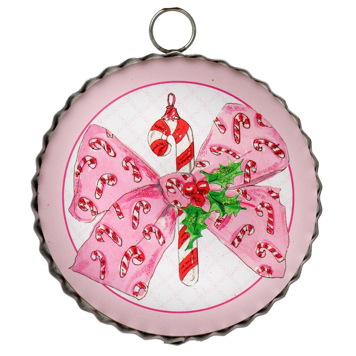 Print Mini Candy Cane Bow Vintage