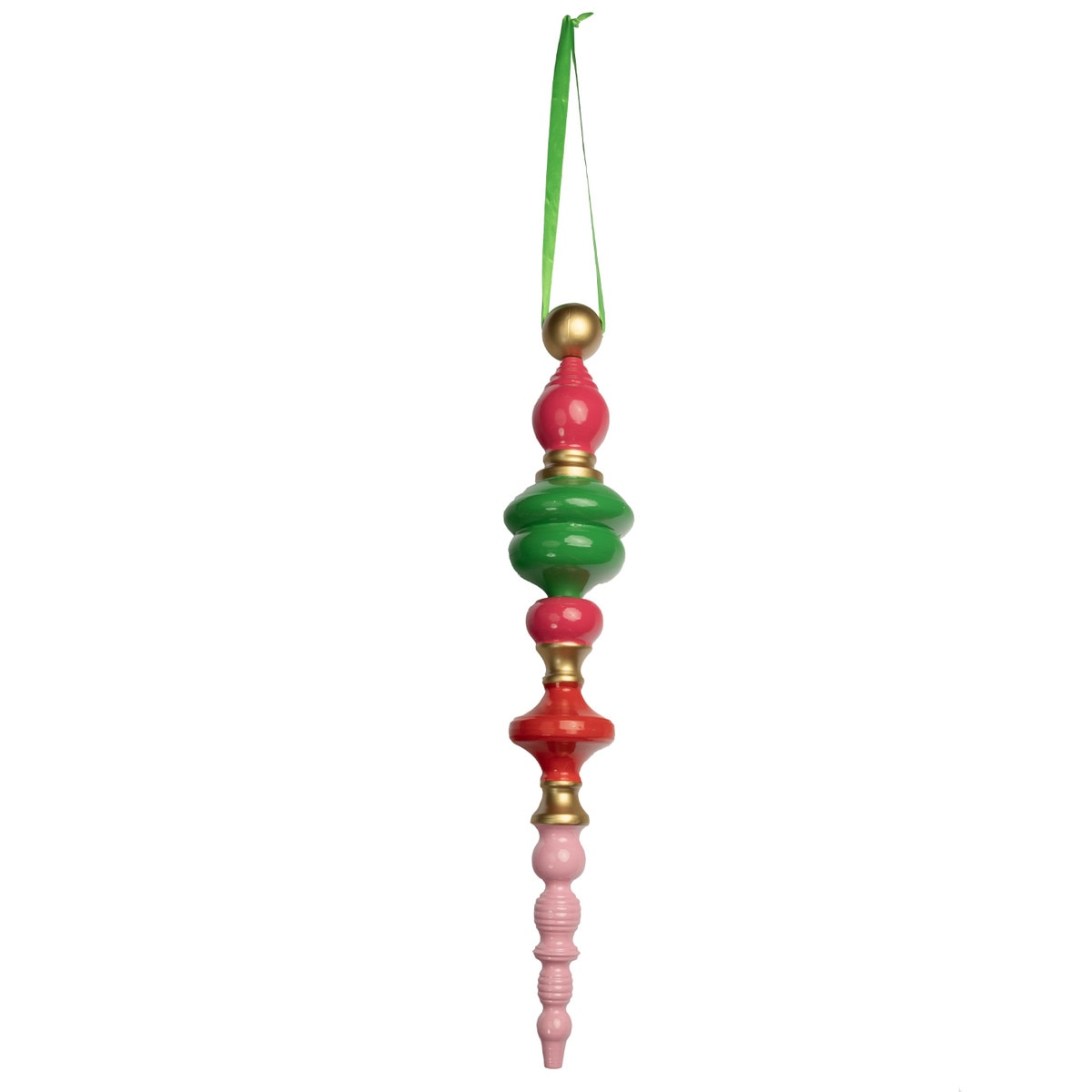Ornament Finial Pink Merry & Bright