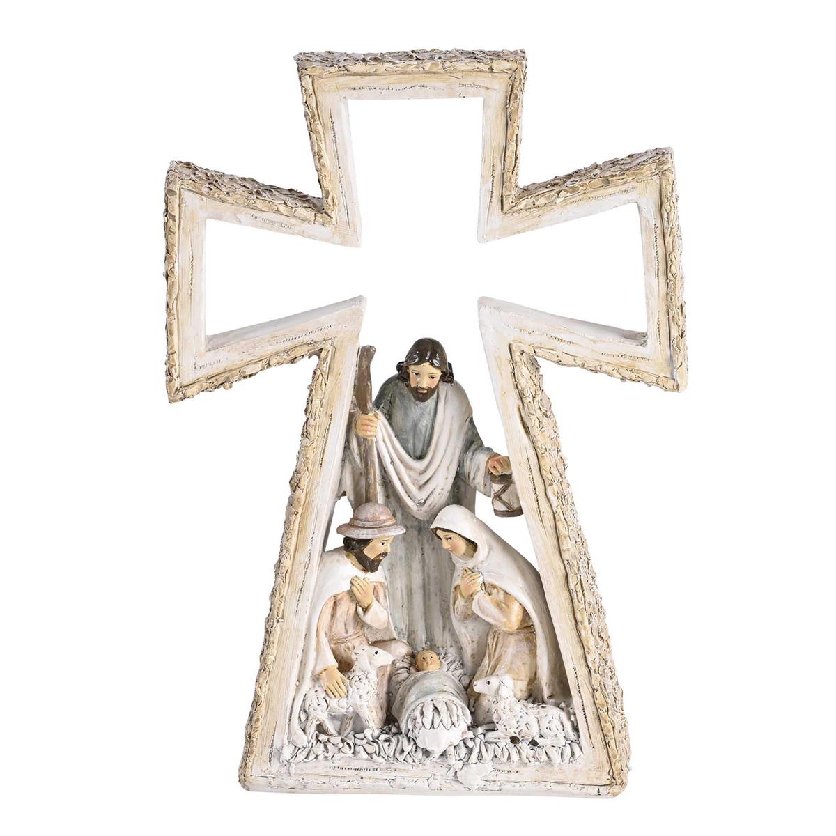 NATIVITY HOLY FAMILY IN CROSS 9H