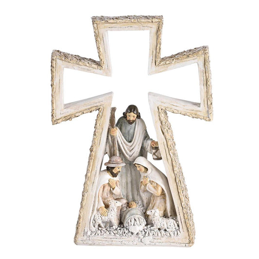 NATIVITY HOLY FAMILY IN CROSS 9H