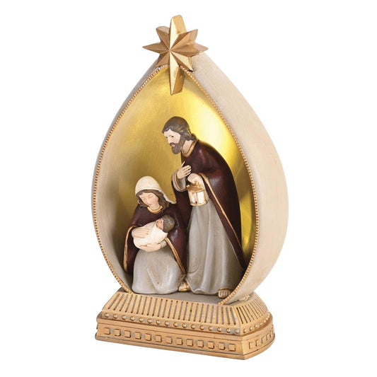 Nativity Holy Family Lighted Lantern 9.5"