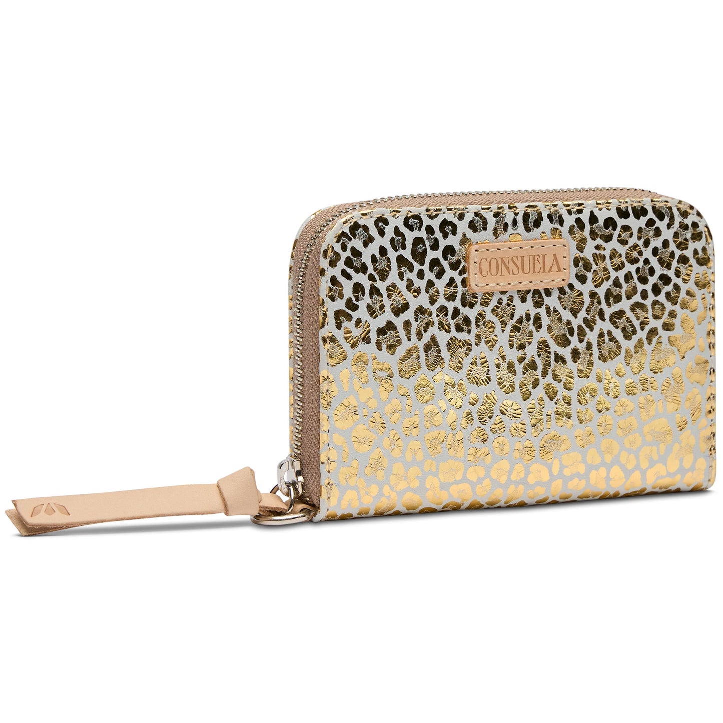 Gold leopard zippy wallet, Kit Consuela Wallet