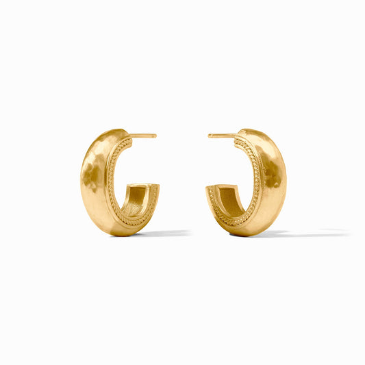 small gold cannes hoop earrings by Julie Vos