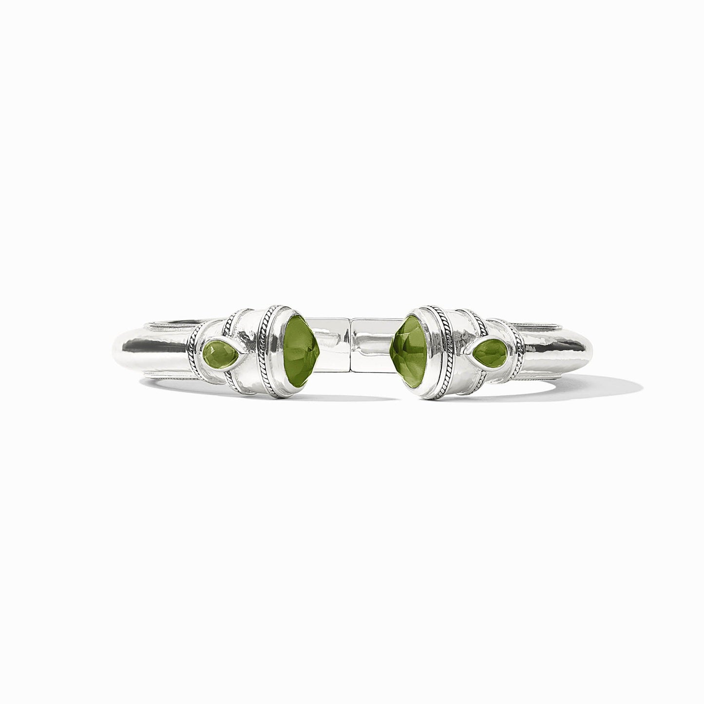 Cannes Demi Cuff Iridescent Palmetto Green Silver OS