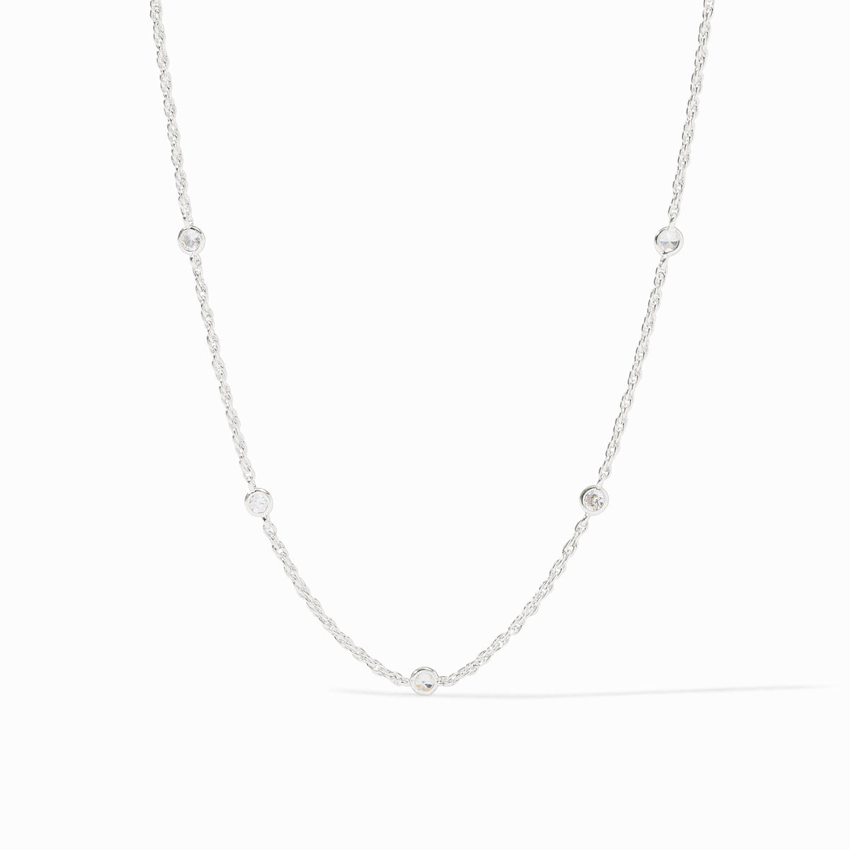 Julie Vos Celeste Delicate Station Necklace Cubic Zirconia Silver OS