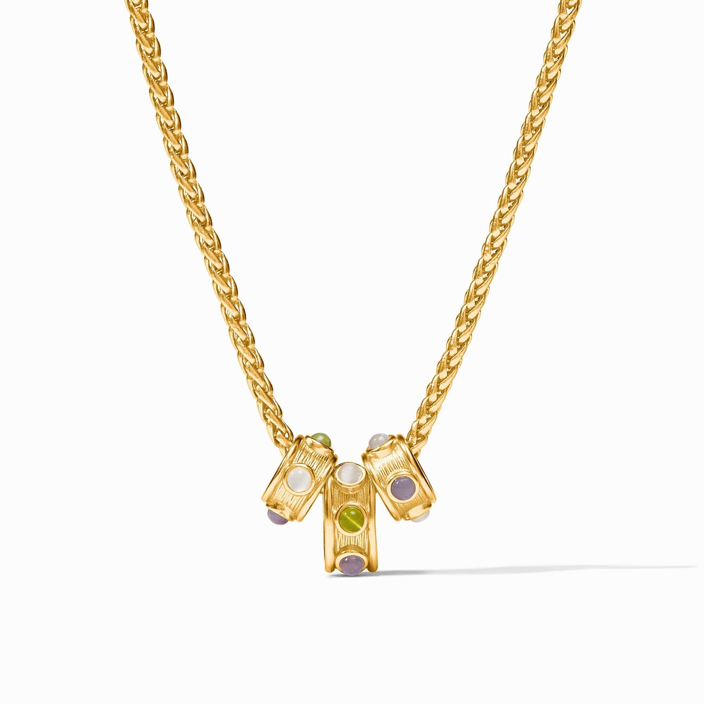 Cobblestone Loop Necklace Multi Stone Cat's Eye Gold OS