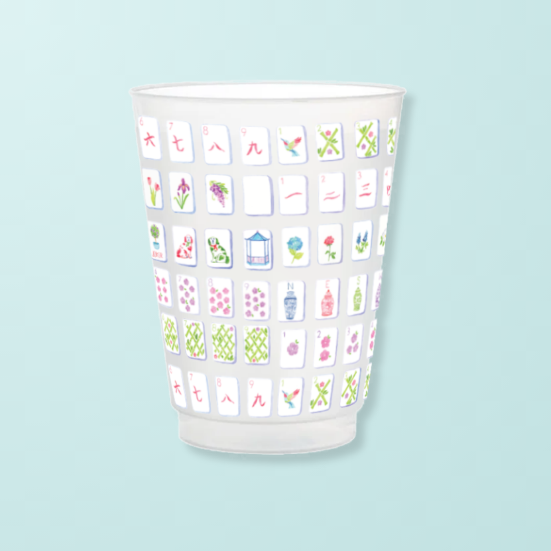 Cup Set Mahjong Tiles Frosted