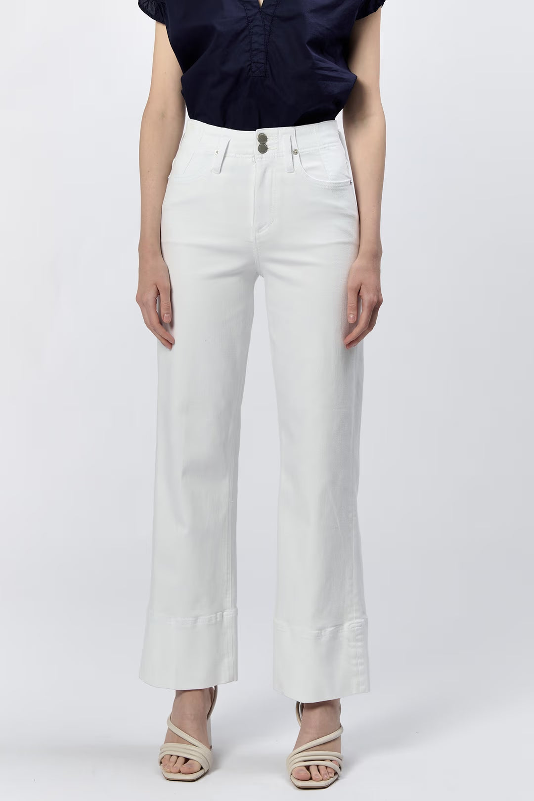 white wide leg jeans