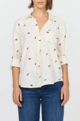 Dear John TOP GALINA ALMOND ROSE STRIPE SHIRTy)