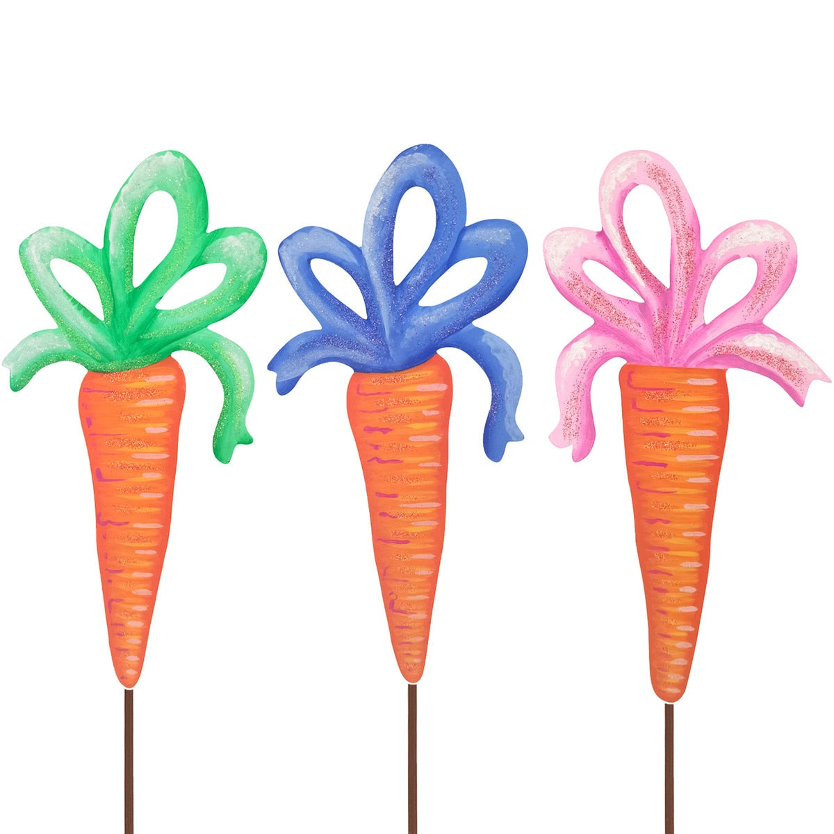 Round Top Stake Carrot Ribbon Top