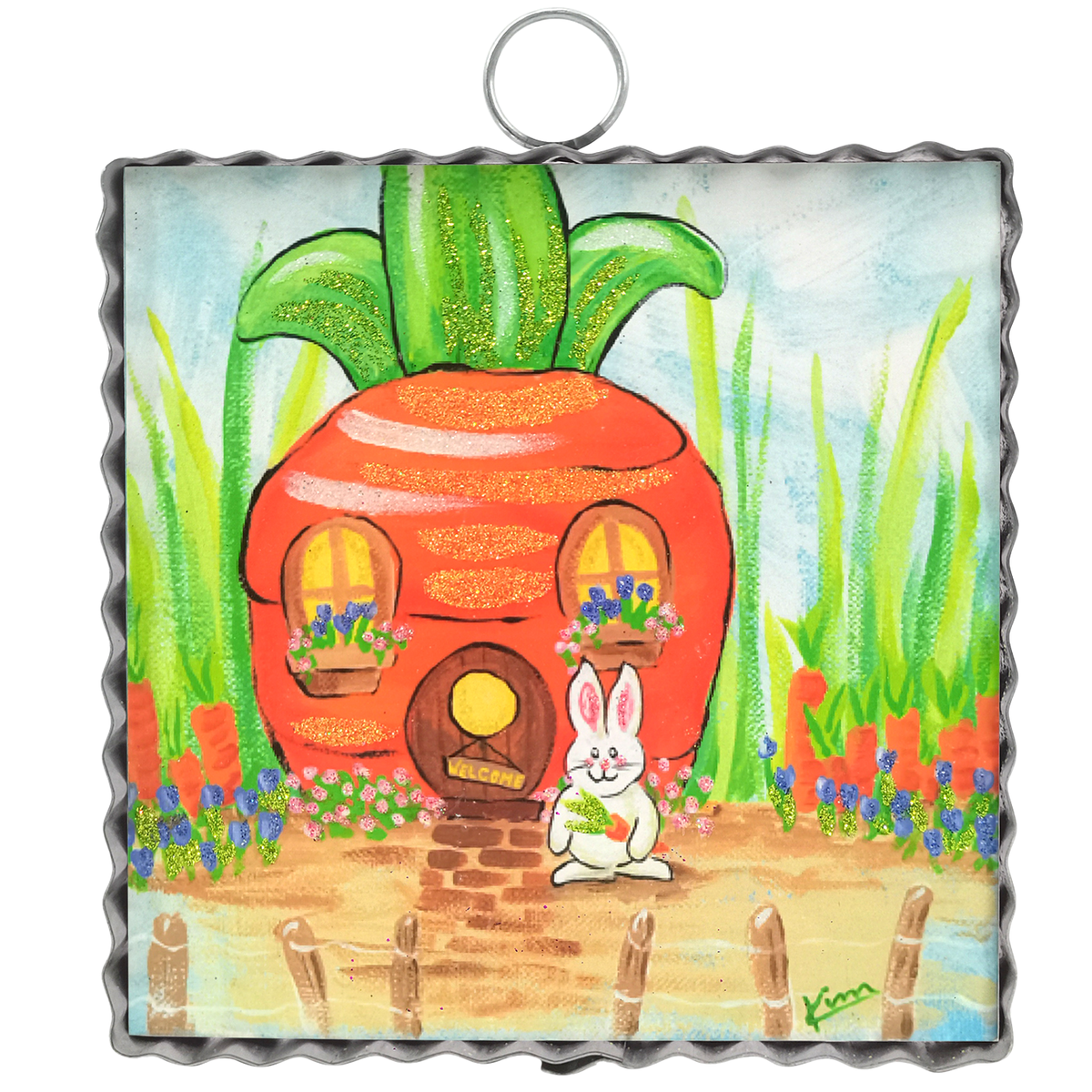 Round Top Print Mini Carrot Garden House