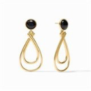 Essex Stone Earring Obsidian Black Gold OS
