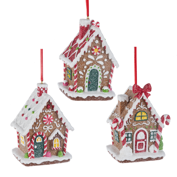 Ornament Gingerbread House Asst