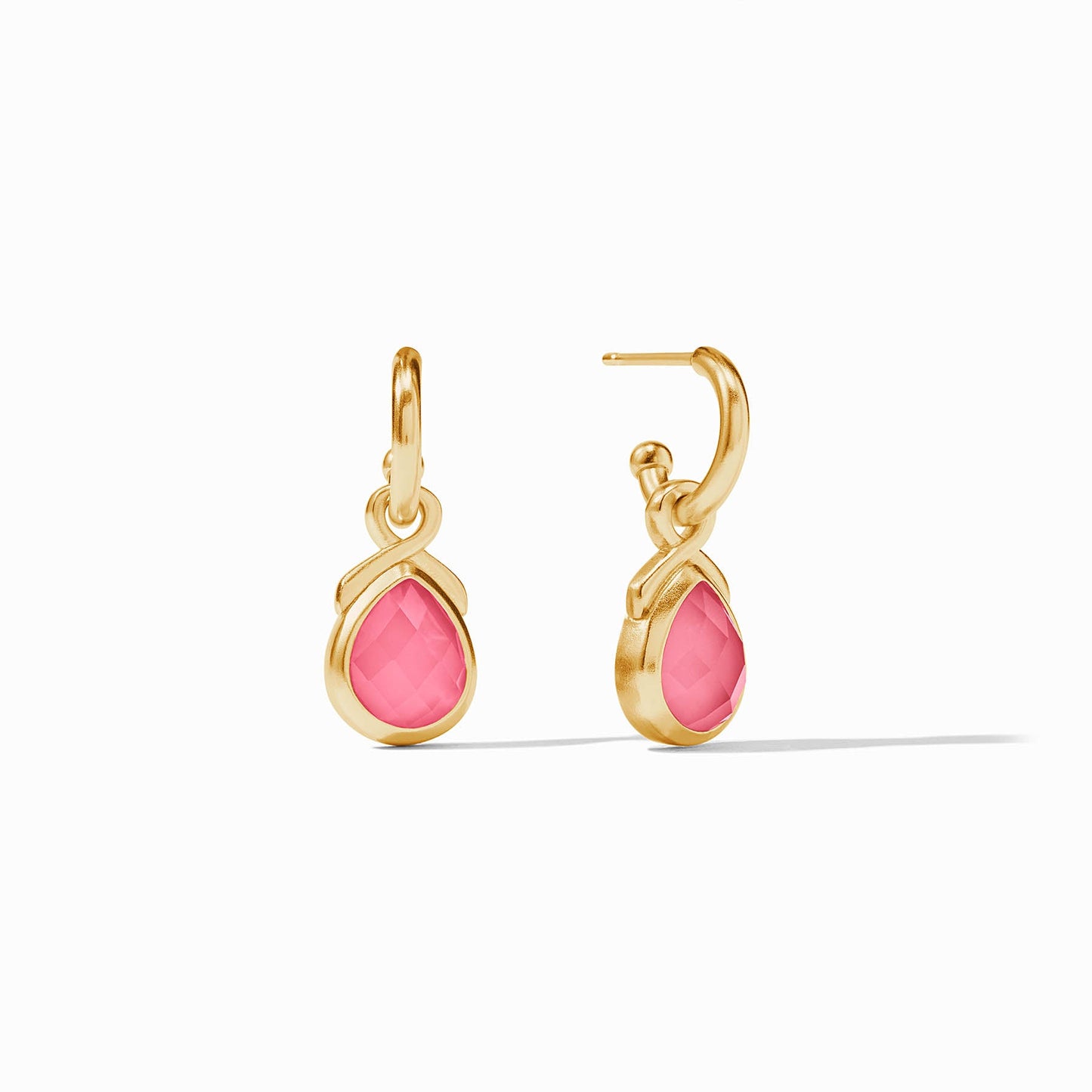 The Pink Hoop & Charm Earring Irid Peony Pink