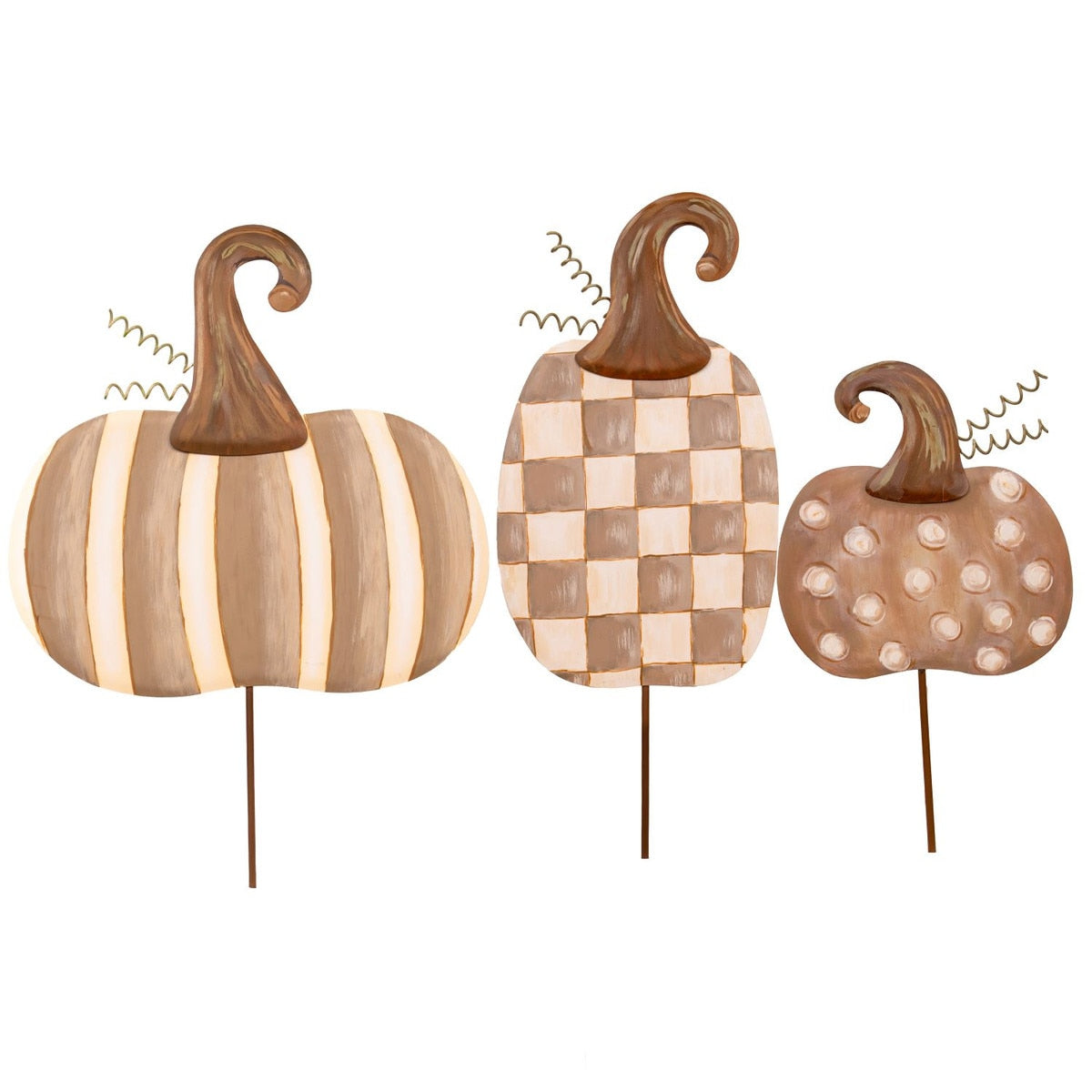 Stake Pumpkins Patterned (2 Colors)