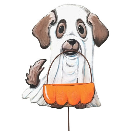 Round Top Ghost Puppy With Basket Large