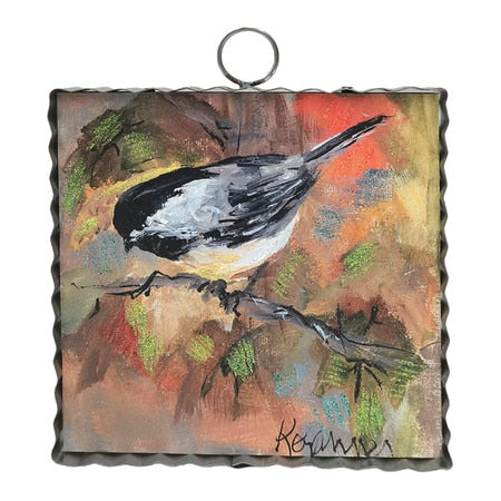 Round Top Print Mini Chickadee Fall
