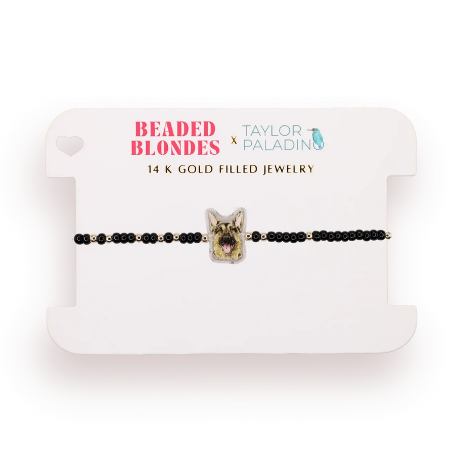 Bracelet German Shepherd on Black Sprinkle