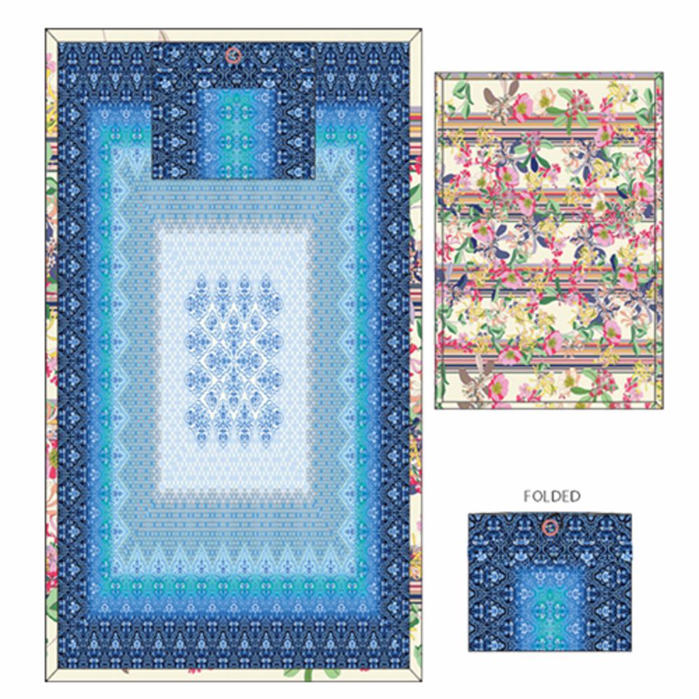 TRAVEL BLANKET REVERSIBLE W/ BAG 66X53 (Multiple Patterns)