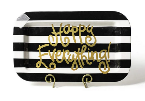 Platter Mini Black Stripe Rectangle Happy Everything