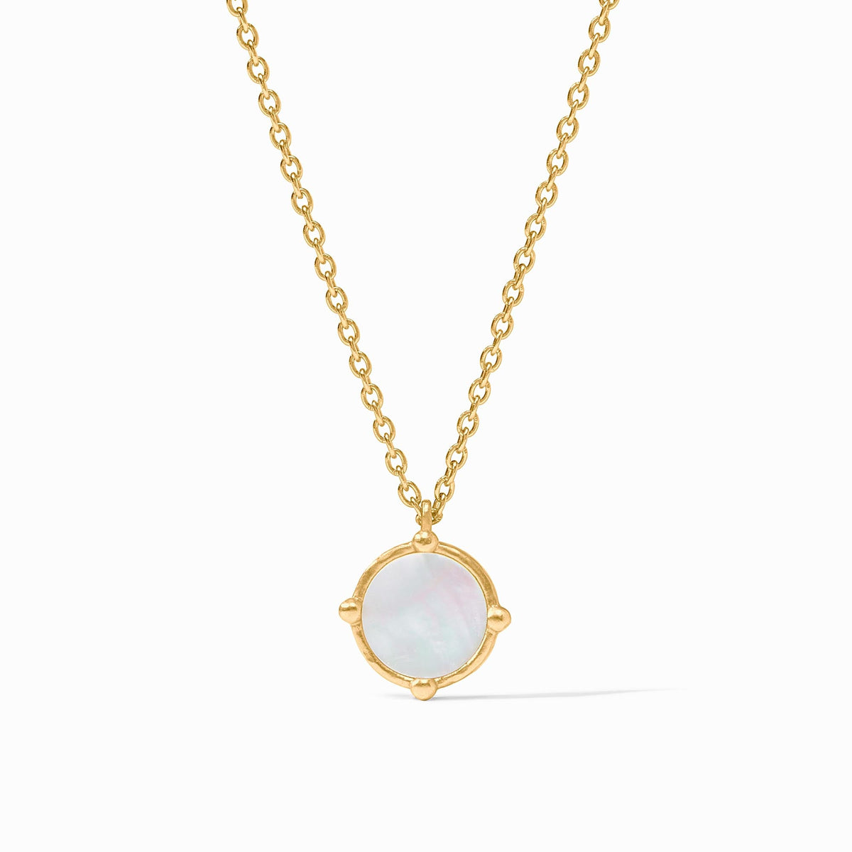 Julie Vos Honeybee Solitaire Necklace Mother of Pearl Gold