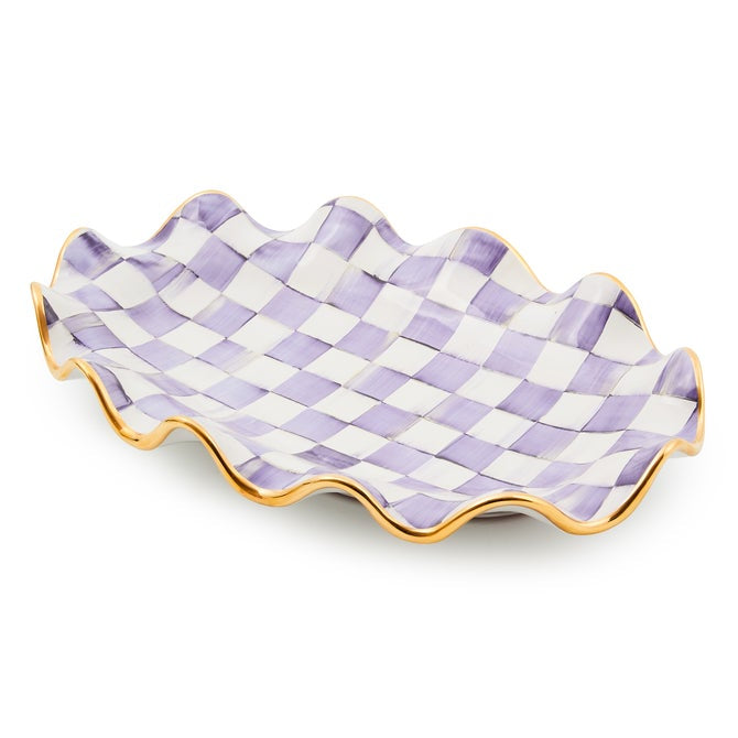 Serving Platter Rippled Ceramic