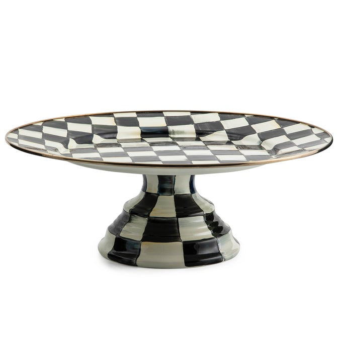 Pedestal Platter Courtly Check