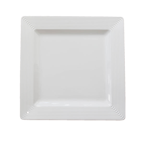 Platter Square Pinstripes White