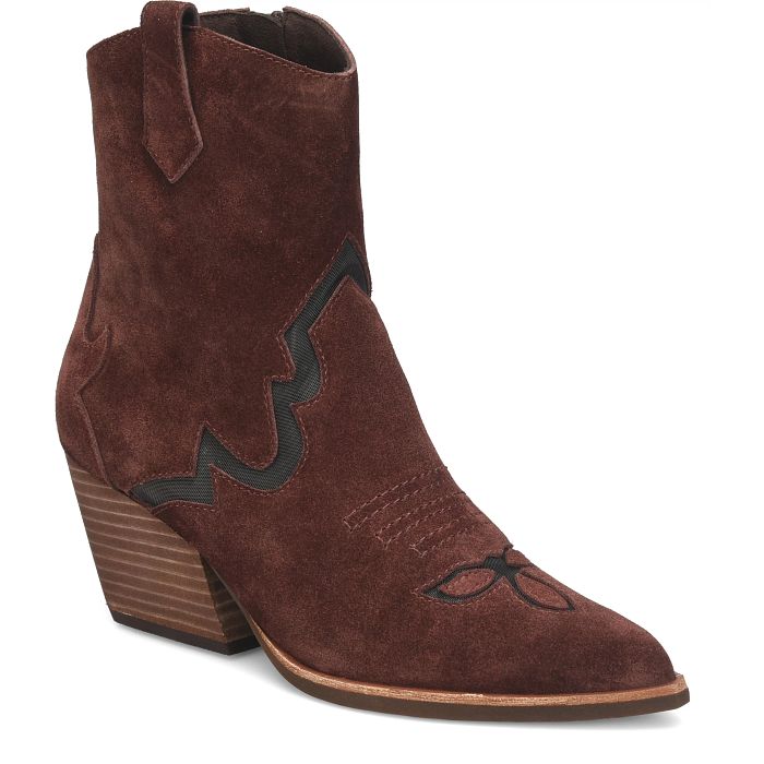 Dallas Boot Burgundy Suede Combo Heel