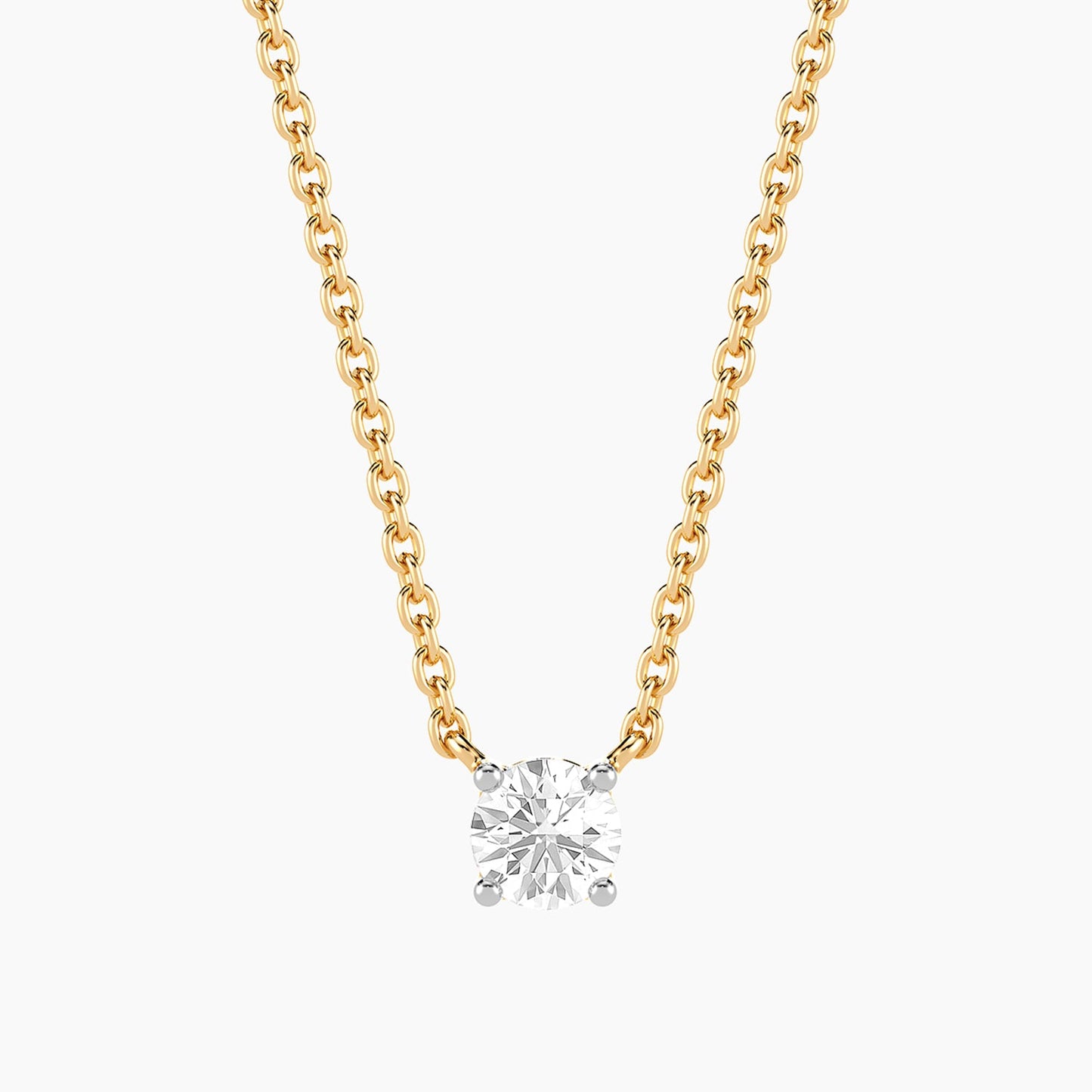 Necklace Round Lab-Grown 0.25 Ct Diamond Waterproof