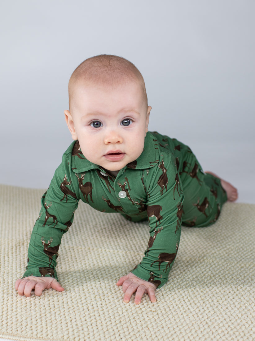 Goosies Baby Romper Polo Long Sleeve (Three Patterns)