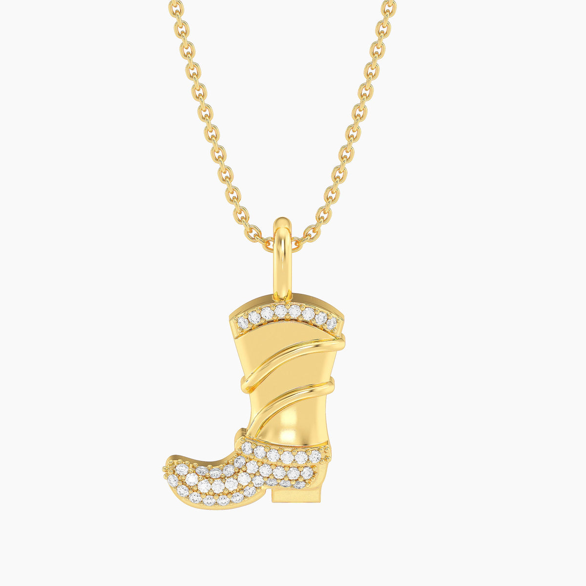 Necklace Cowgirl Boot Pendant Waterproof