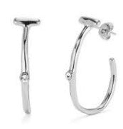EARRINGS SER INDOMABLE HOOP W/ GEM