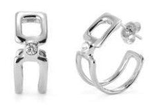 EARRINGS SER INDOMABLE HOOP W/ GEM