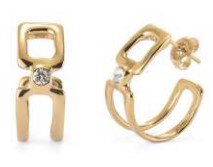 EARRINGS SER INDOMABLE HOOP W/ GEM