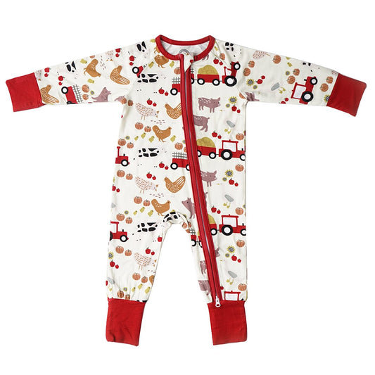 Pajamas On the Farm Bamboo Convertible Baby