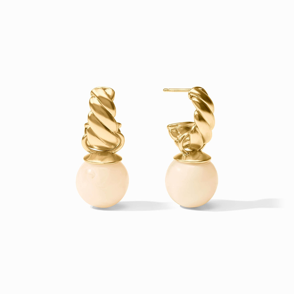 Julie Vos Ravello Hoop & Charm Earring Ivory Gold OS